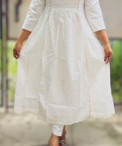 Minimal Elegance – White Flared Kurta