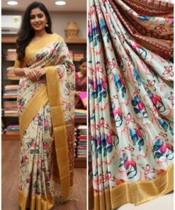 Cherry Fancy Jari Tissue Border Saree